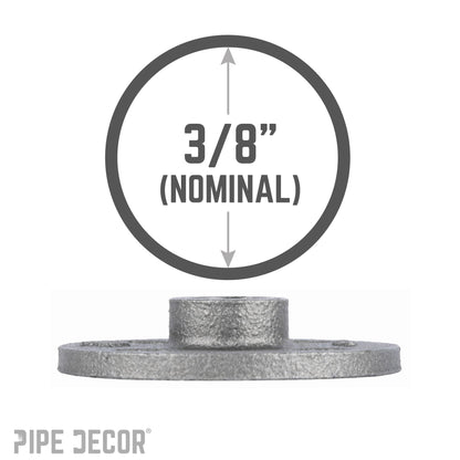 3/8 in. Black Floor Flange PIPE DECOR
