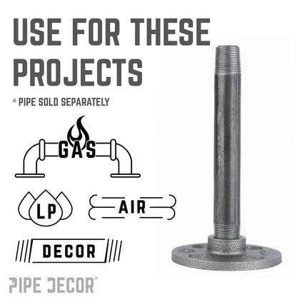 3/8 in. Black Floor Flange PIPE DECOR