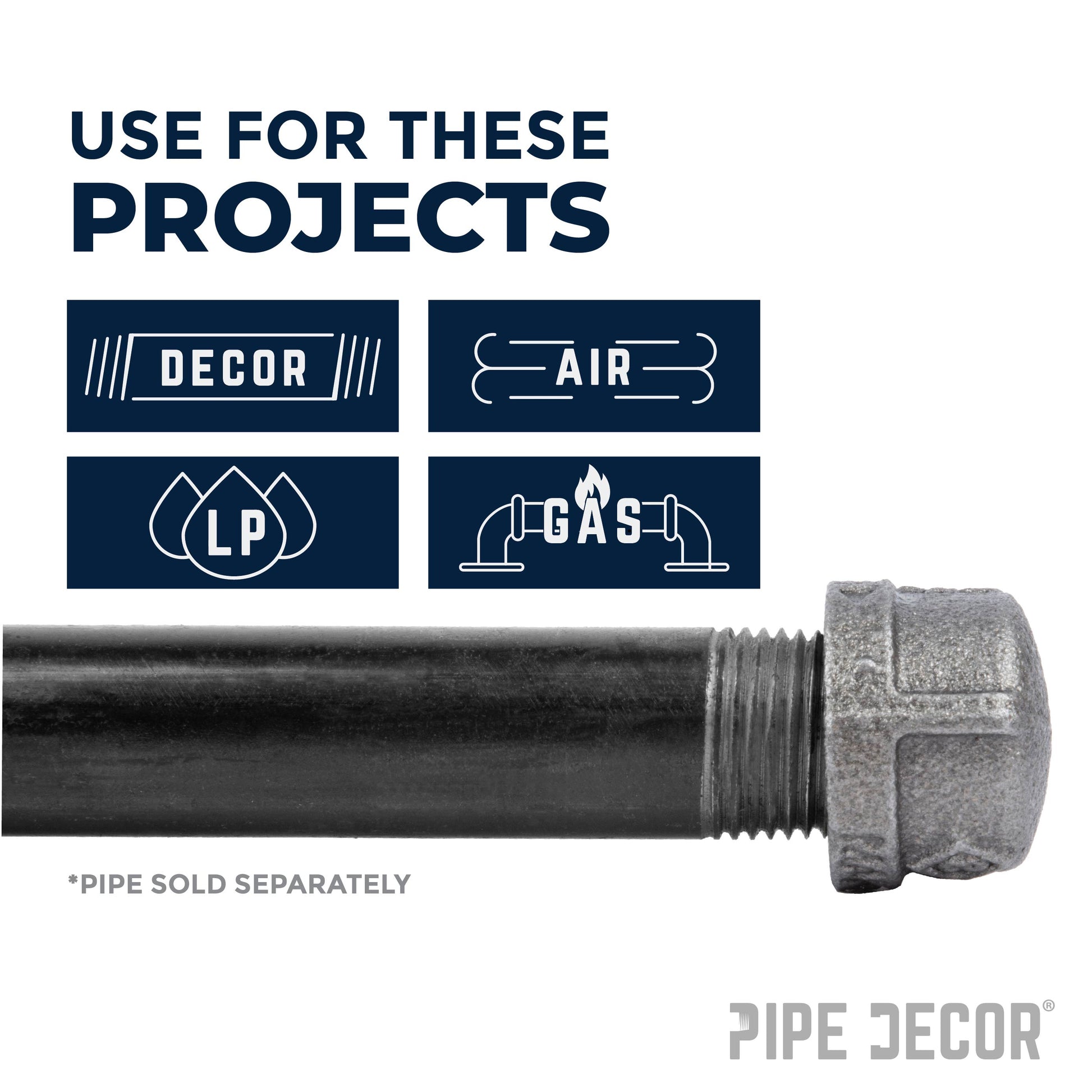 1/8 in. Black Cap PIPE DECOR