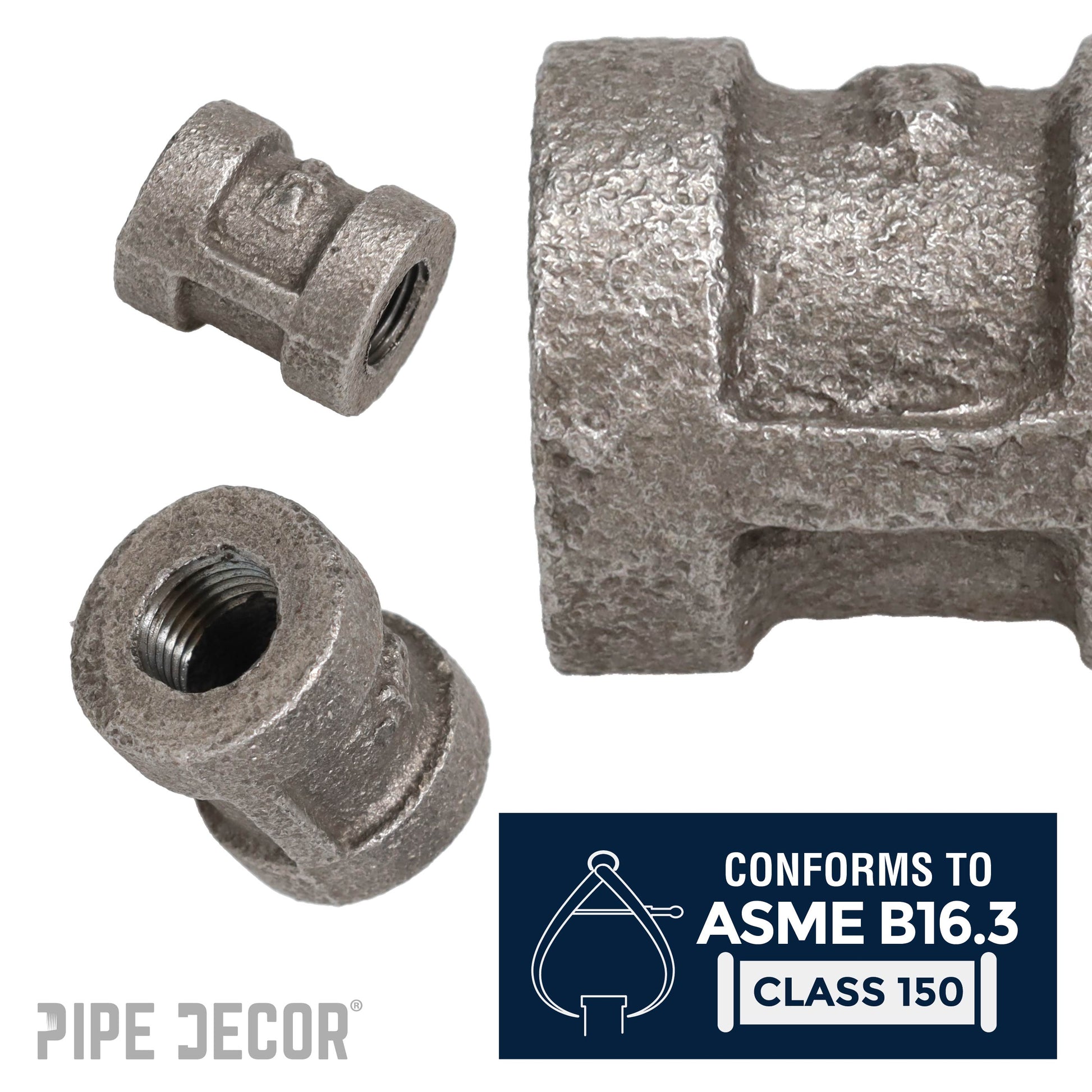 1/8 in. Black Coupling PIPE DECOR