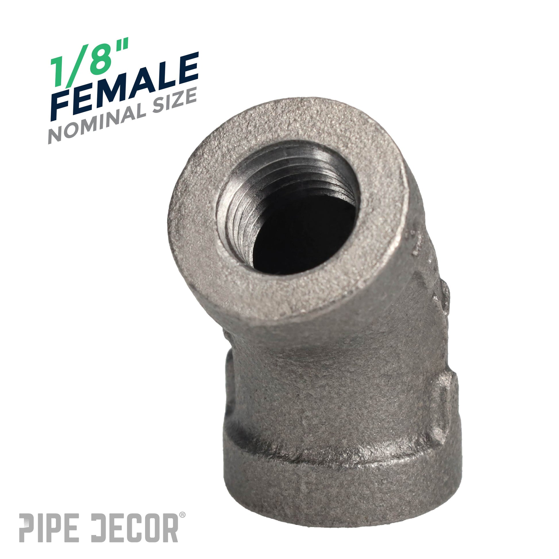 1/8 in. Black 45 Degree Elbow PIPE DECOR