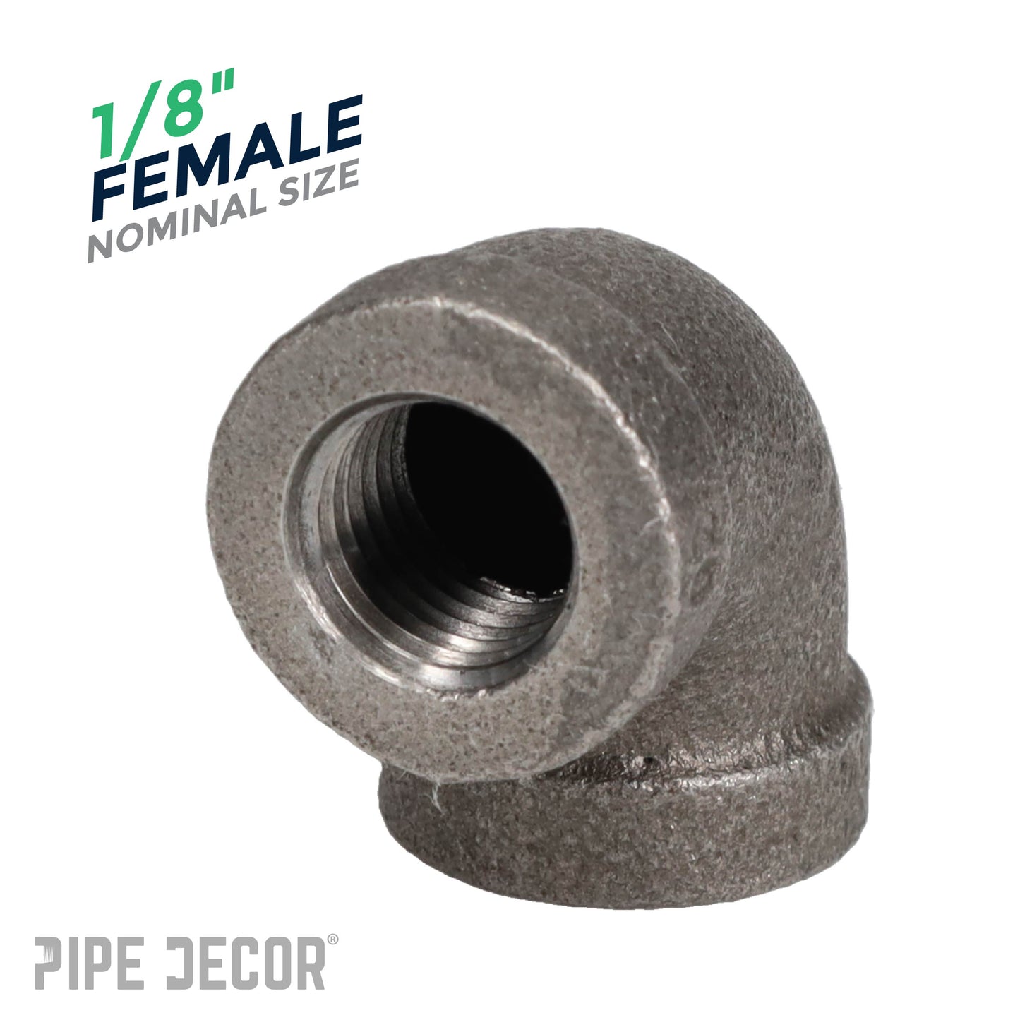 1/8 in. Black 90 Degree Elbow PIPE DECOR