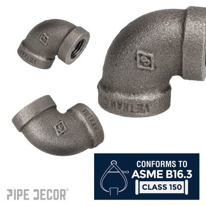 1/8 in. Black 90 Degree Elbow PIPE DECOR