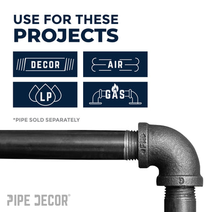 1/8 in. Black 90 Degree Elbow PIPE DECOR