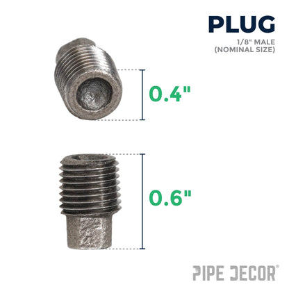 1/8 in. Black Plug PIPE DECOR