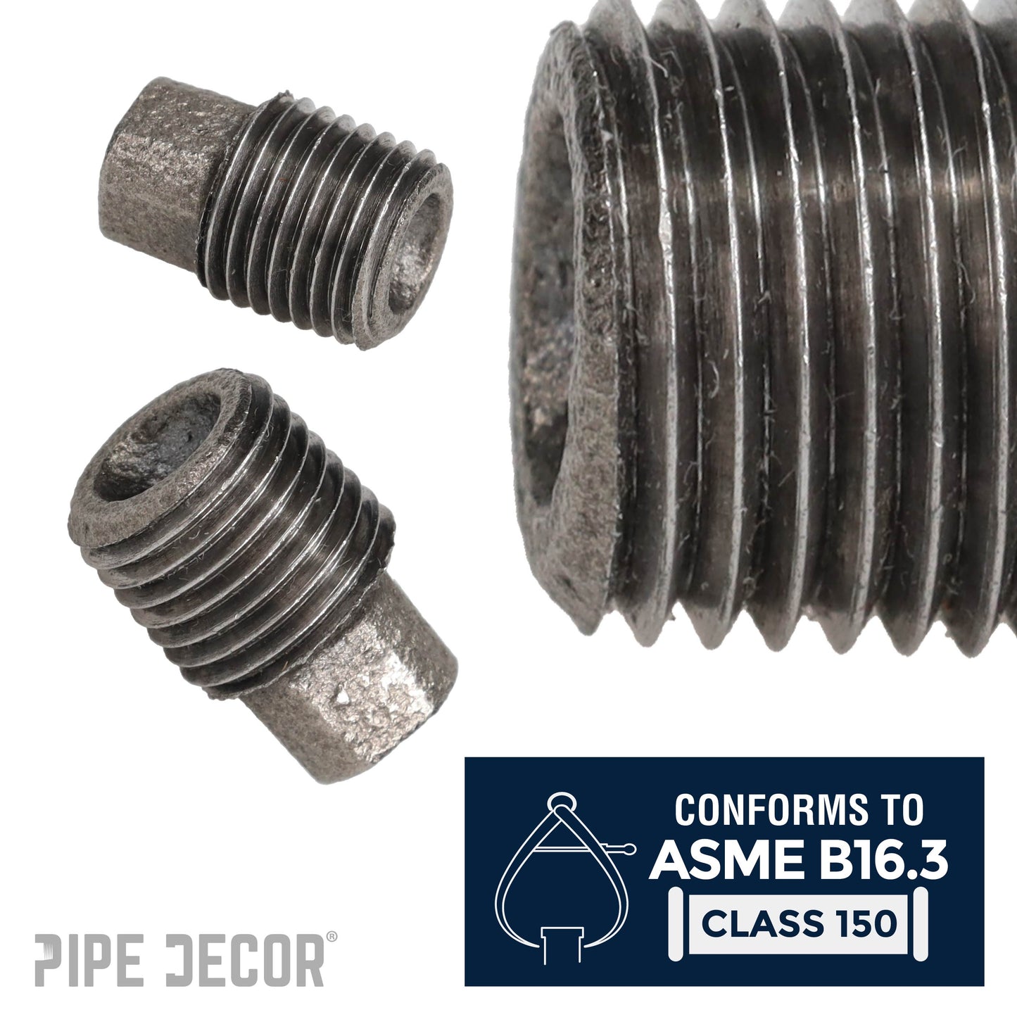 1/8 in. Black Plug PIPE DECOR