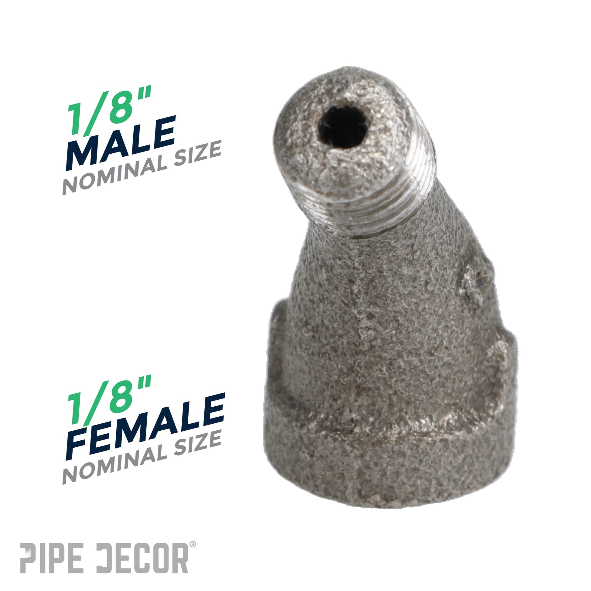 1/8 in. Black 45 Degree Street Elbow PIPE DECOR