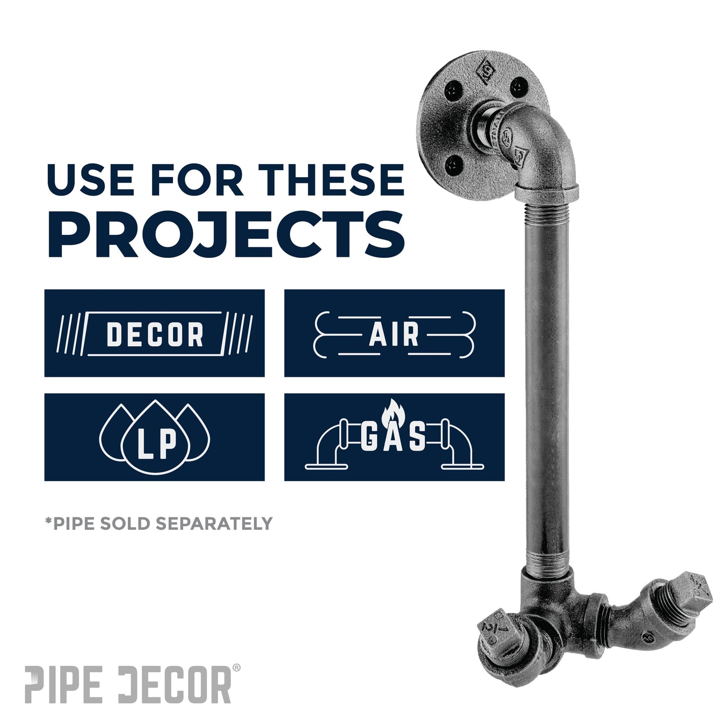 1/8 in. Black 45 Degree Street Elbow PIPE DECOR