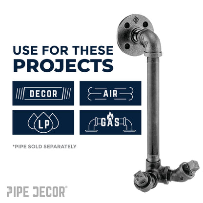 1/8 in. Black 45 Degree Street Elbow PIPE DECOR