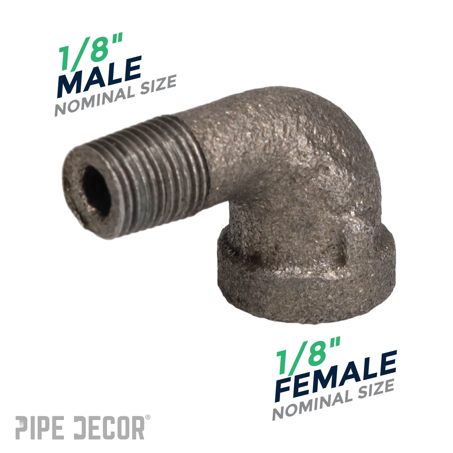 1/8 in. Black 90 Degree Street Elbow PIPE DECOR