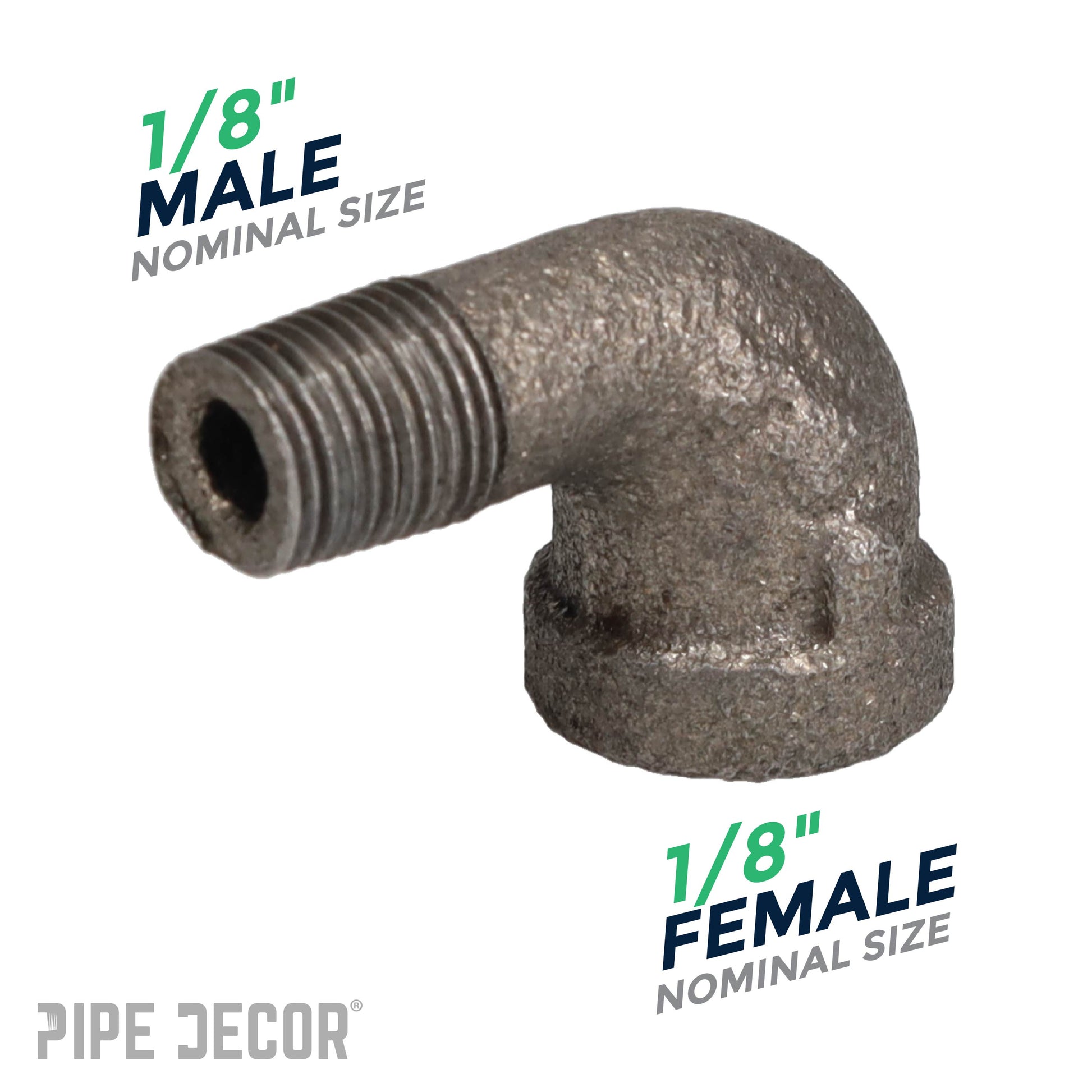 1/8 in. Black 90 Degree Street Elbow PIPE DECOR
