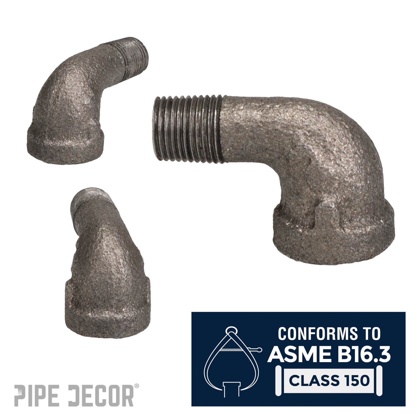 1/8 in. Black 90 Degree Street Elbow PIPE DECOR