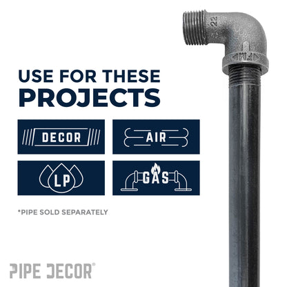 1/8 in. Black 90 Degree Street Elbow PIPE DECOR