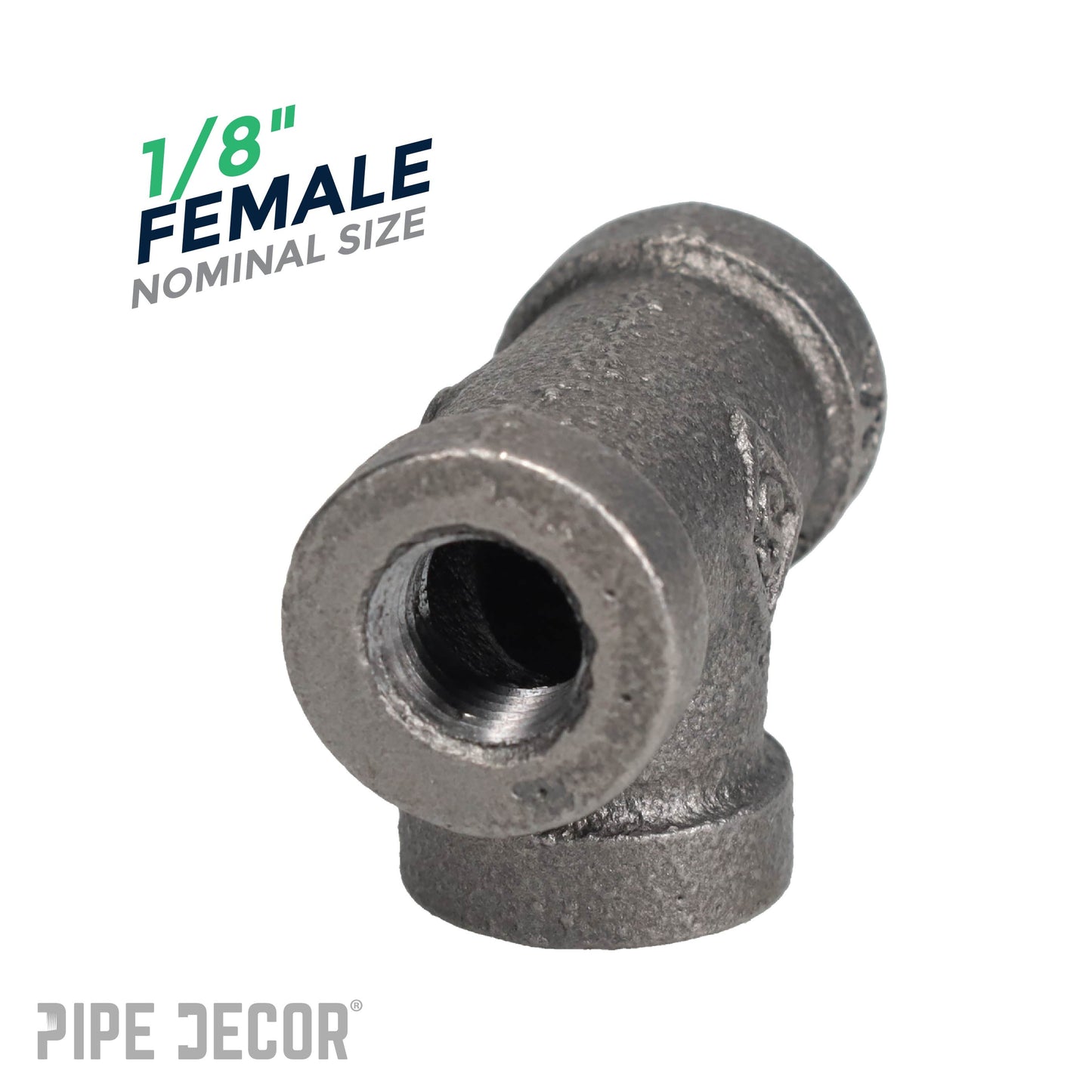 1/8 in. Black Tee PIPE DECOR