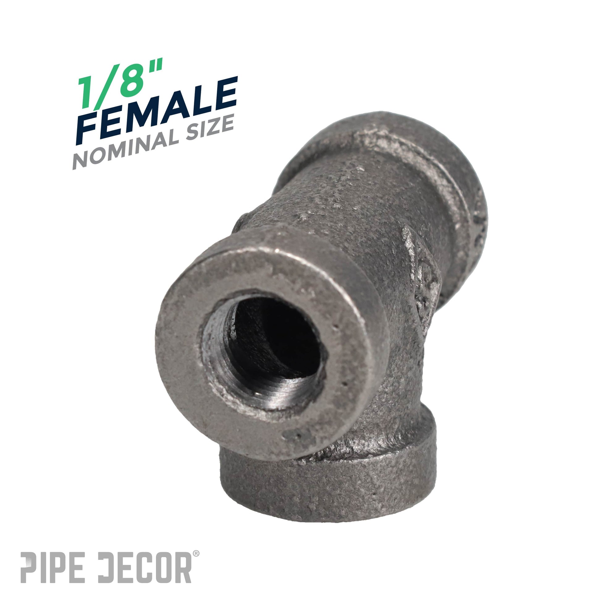 1/8 in. Black Tee PIPE DECOR