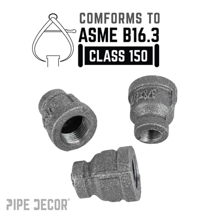 3/8 in. x 1/8 in. Black Reducing Coupling PIPE DECOR