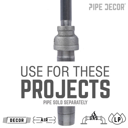 3/8 in. x 1/8 in. Black Reducing Coupling PIPE DECOR