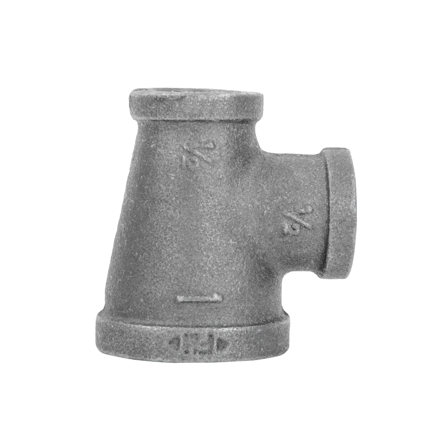 1 in. x 1/2 in. x 1/2 in. Black Reducing Tee PIPE DECOR