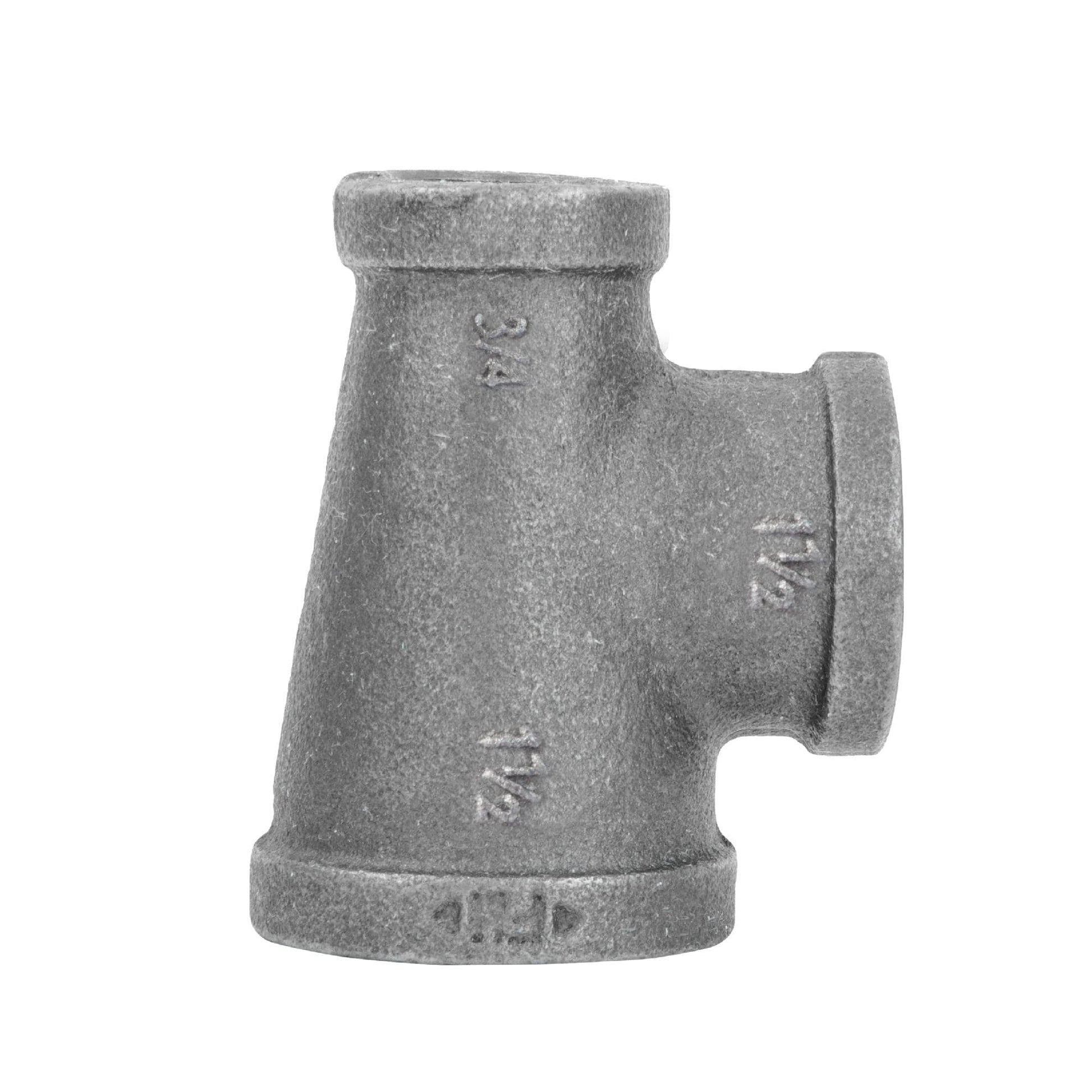 1 1/2 in. x 3/4 in. x 1 1/2 in. Black Reducing Tee PIPE DECOR