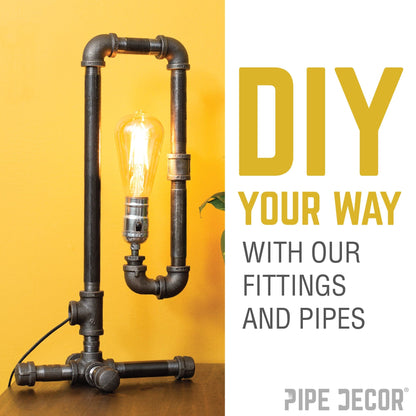 1 1/2 in. x 3/4 in. x 1 1/2 in. Black Reducing Tee PIPE DECOR