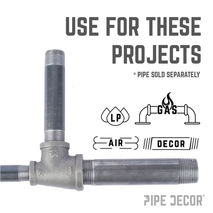 1 1/4 in. x 3/4 in. x 1 in. Black Reducing Tee PIPE DECOR