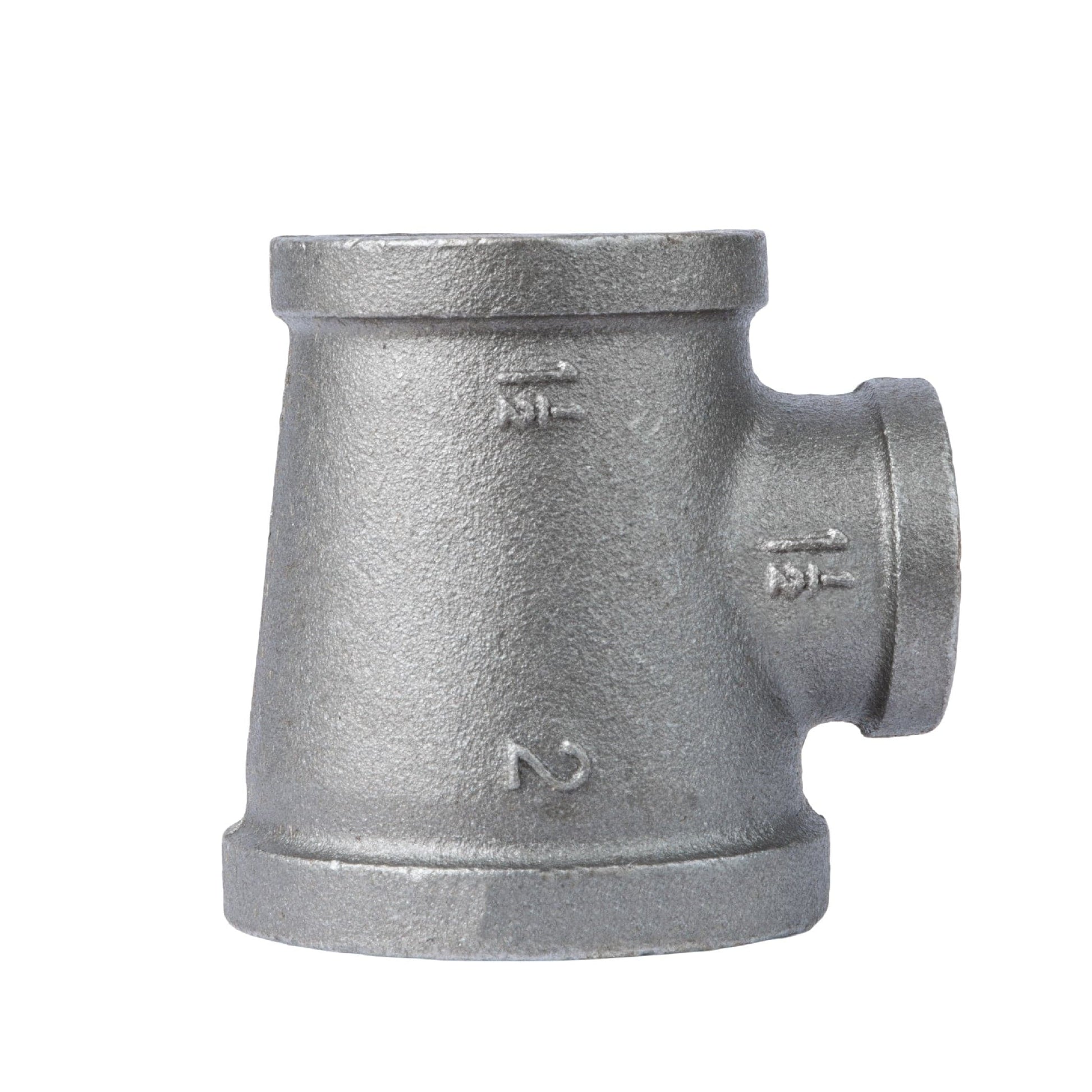 2 in. x 1 1/2 in. x 1 1/2 in. Black Reducing Tee PIPE DECOR