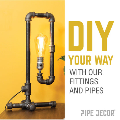 2 in. x 1 1/2 in. x 1 1/2 in. Black Reducing Tee PIPE DECOR