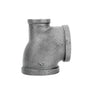 2 in. x 1 in. x 2 in. Black Reducing Tee PIPE DECOR