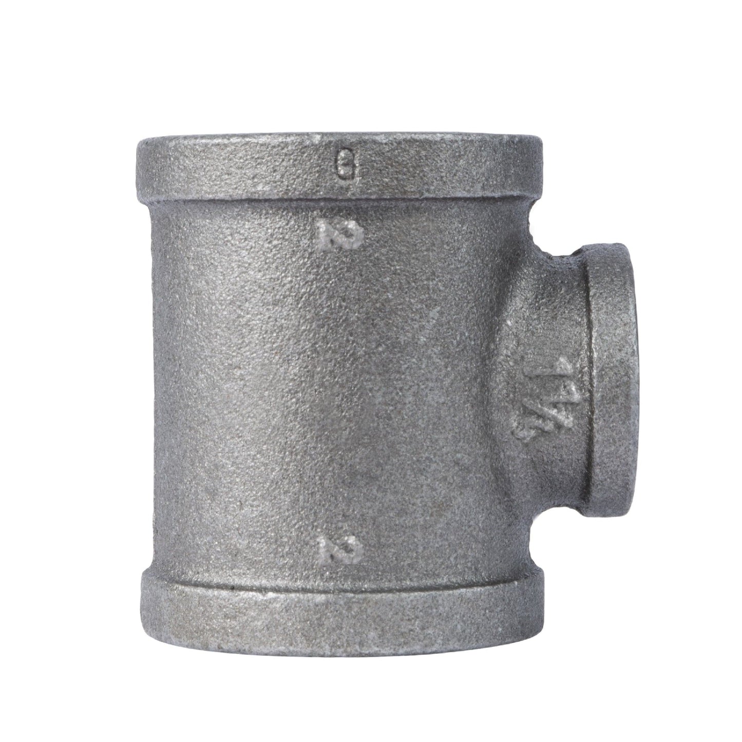 2 in. x 2 in. x 1 1/4 in. Black Reducing Tee PIPE DECOR