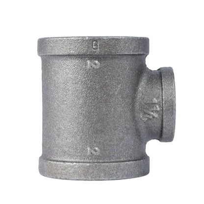 2 in. x 2 in. x 1 1/4 in. Black Reducing Tee PIPE DECOR