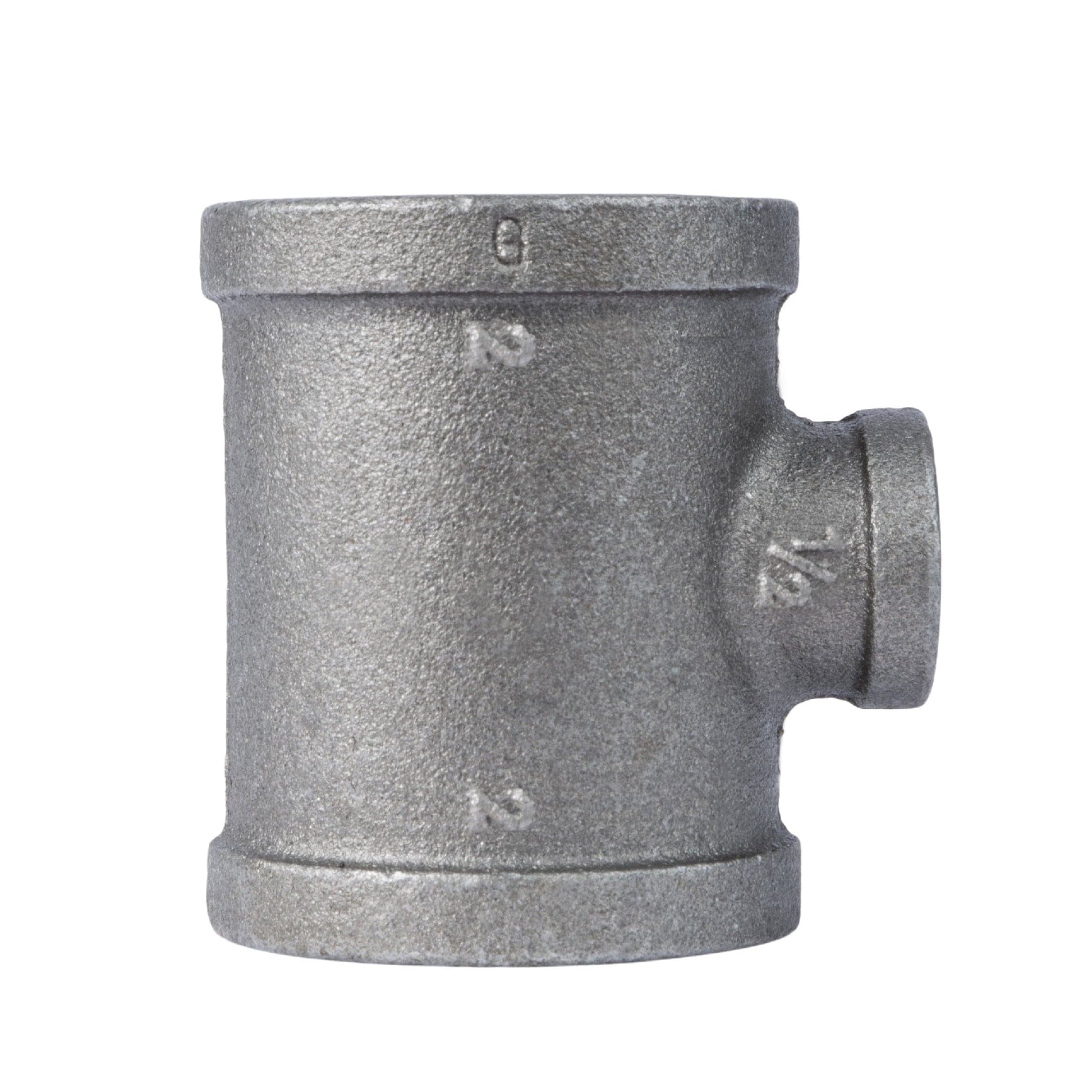 2 in. x 2 in. x 1/2 in. Black Reducing Tee PIPE DECOR