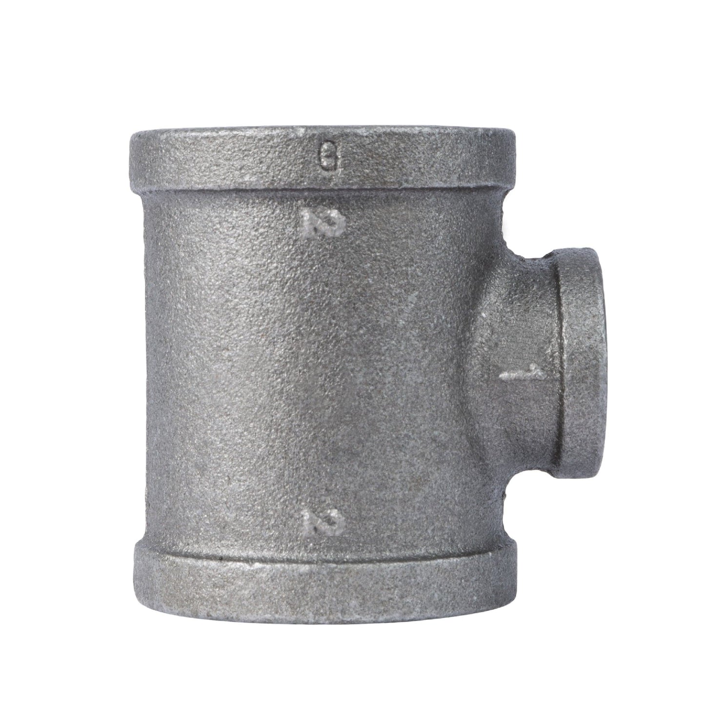 2 in. x 2 in. x 1 in. Black Reducing Tee PIPE DECOR