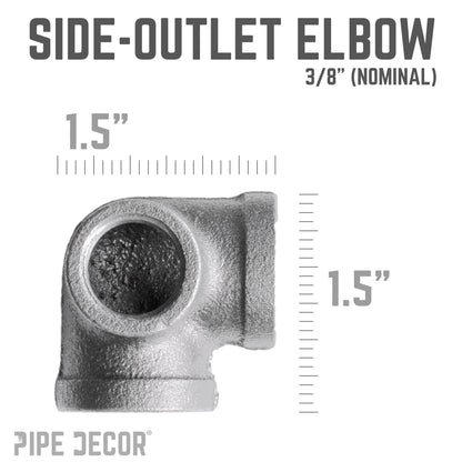 3/8 in. Black Side Outlet Elbow PIPE DECOR