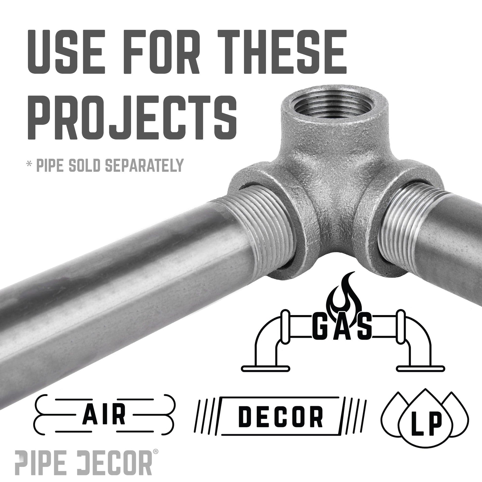 3/8 in. Black Side Outlet Elbow PIPE DECOR