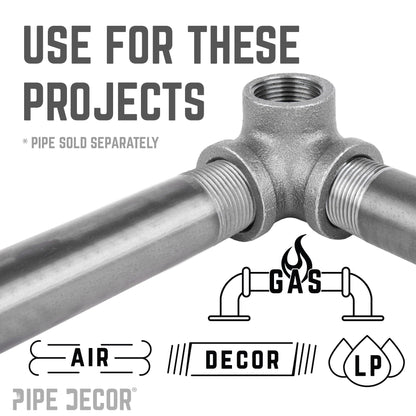 3/8 in. Black Side Outlet Elbow PIPE DECOR