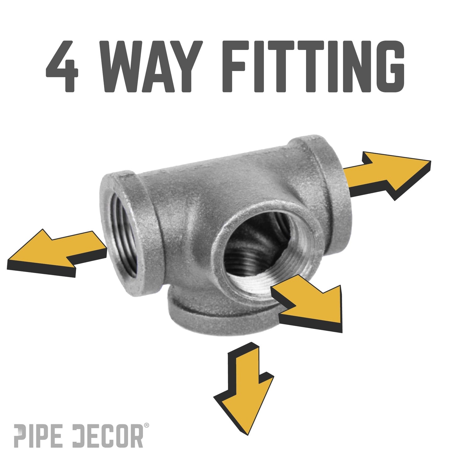 3/8 in. Black Side Outlet Tee PIPE DECOR