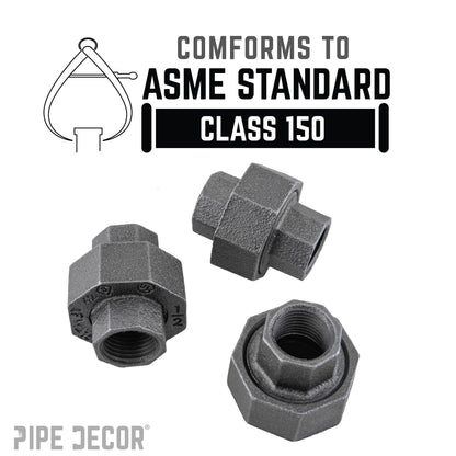 1/4 in. Black Union PIPE DECOR
