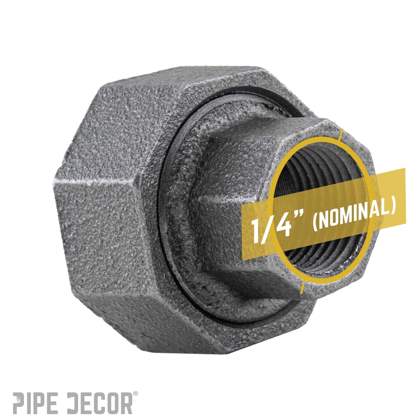 1/4 in. Black Union PIPE DECOR