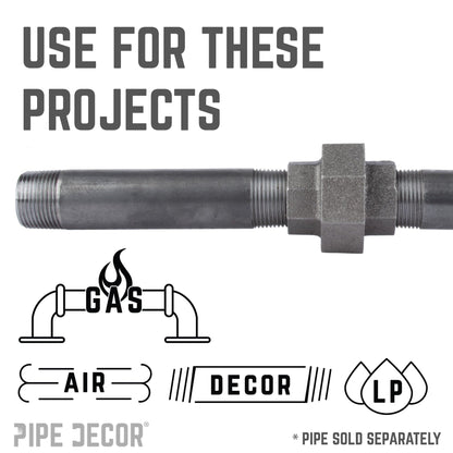 3/8 in. Black Union PIPE DECOR