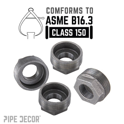 1 1/2 in. x 1 1/4 in. Black Bushing PIPE DECOR