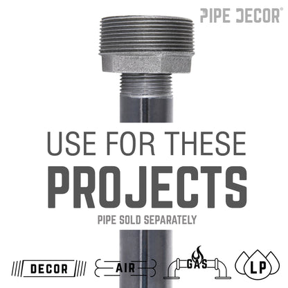 1 1/2 in. x 3/4 in. Black Bushing PIPE DECOR