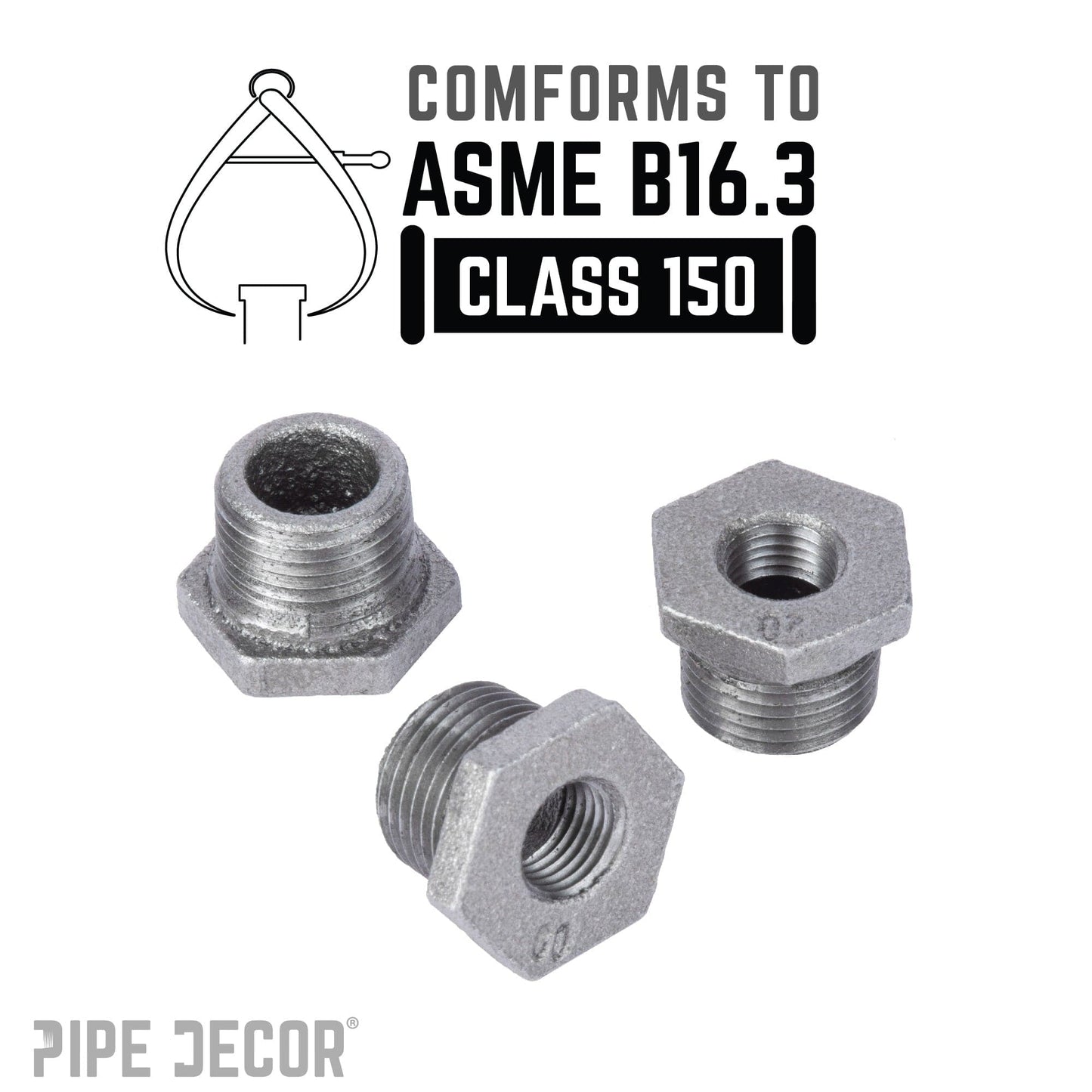1/4 in. x 1/8 in. Black Bushing PIPE DECOR