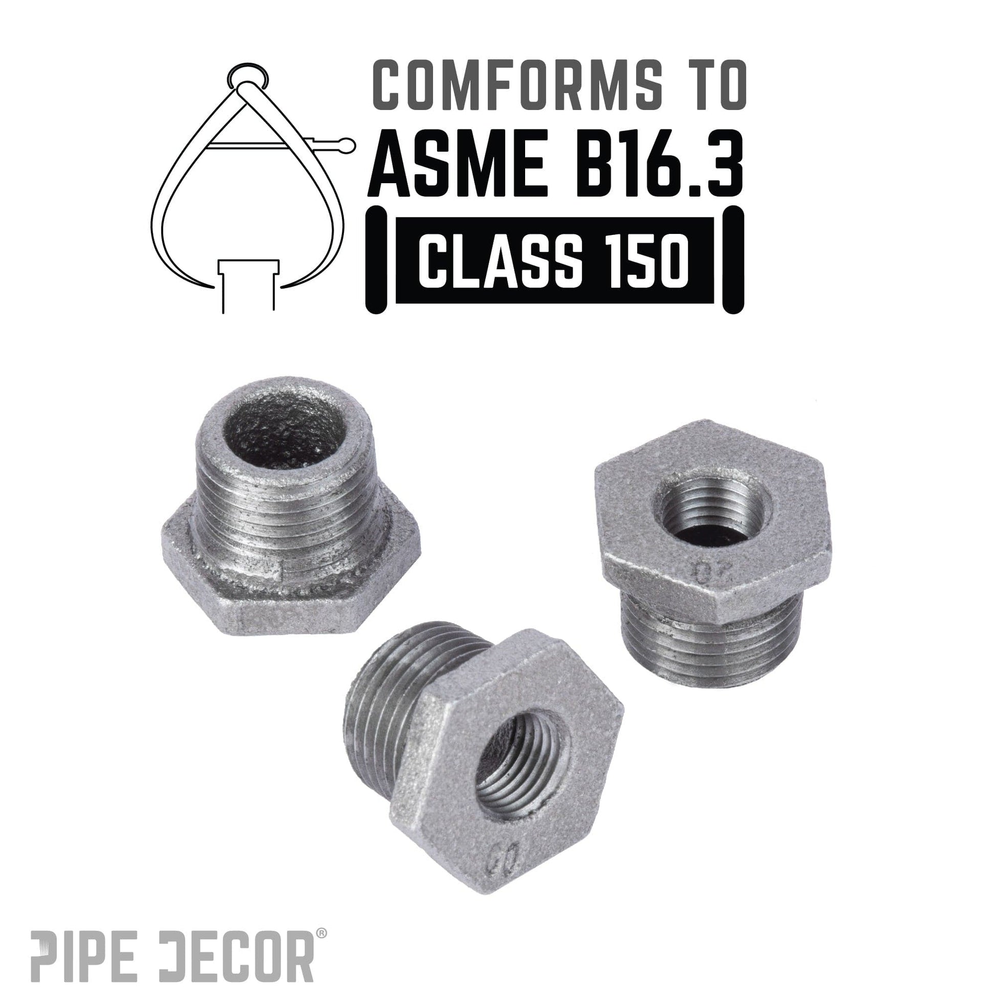 1/4 in. x 1/8 in. Black Bushing PIPE DECOR