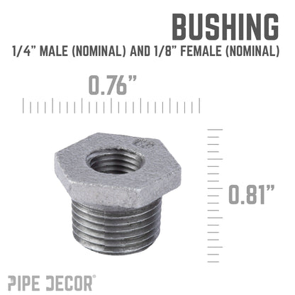 1/4 in. x 1/8 in. Black Bushing PIPE DECOR