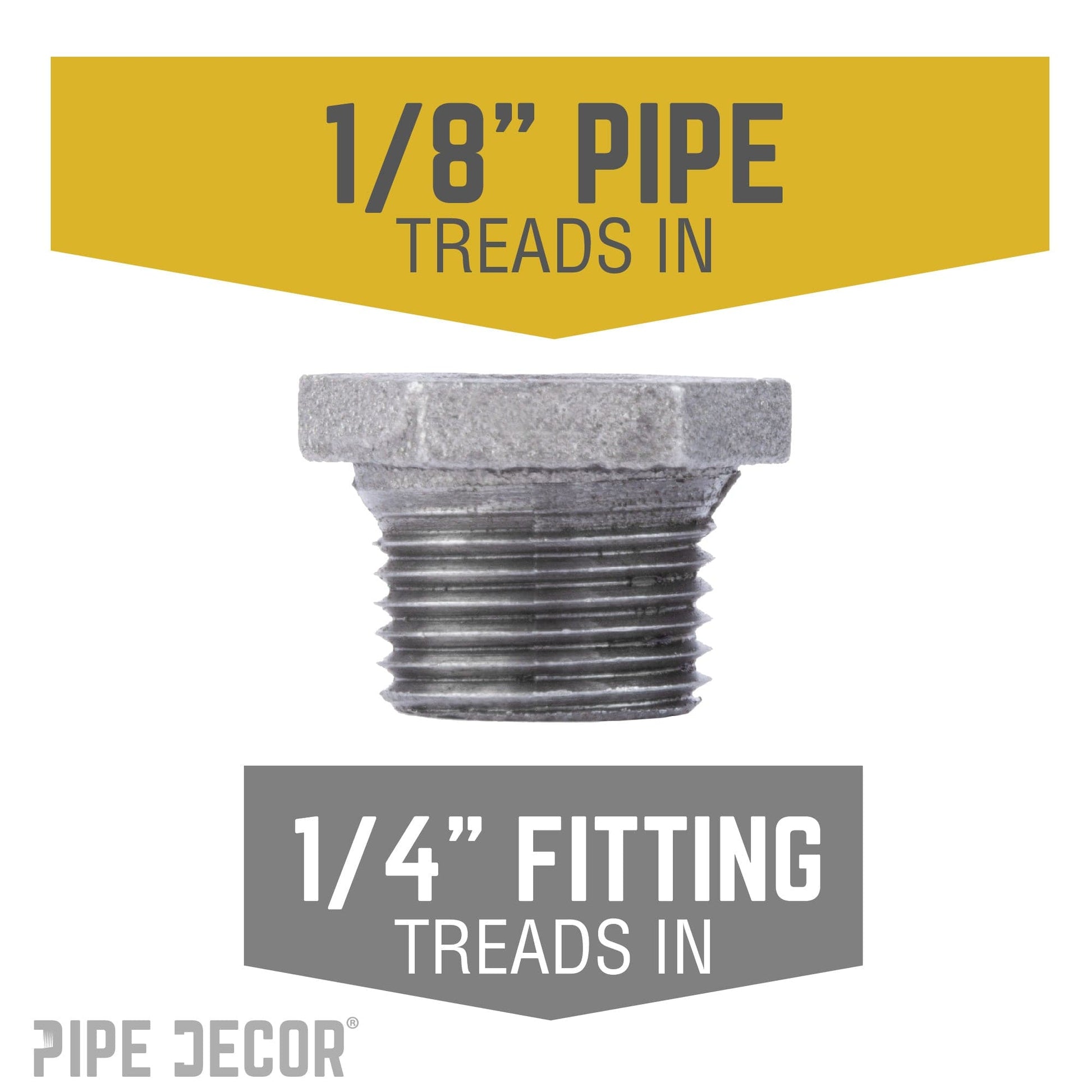 1/4 in. x 1/8 in. Black Bushing PIPE DECOR
