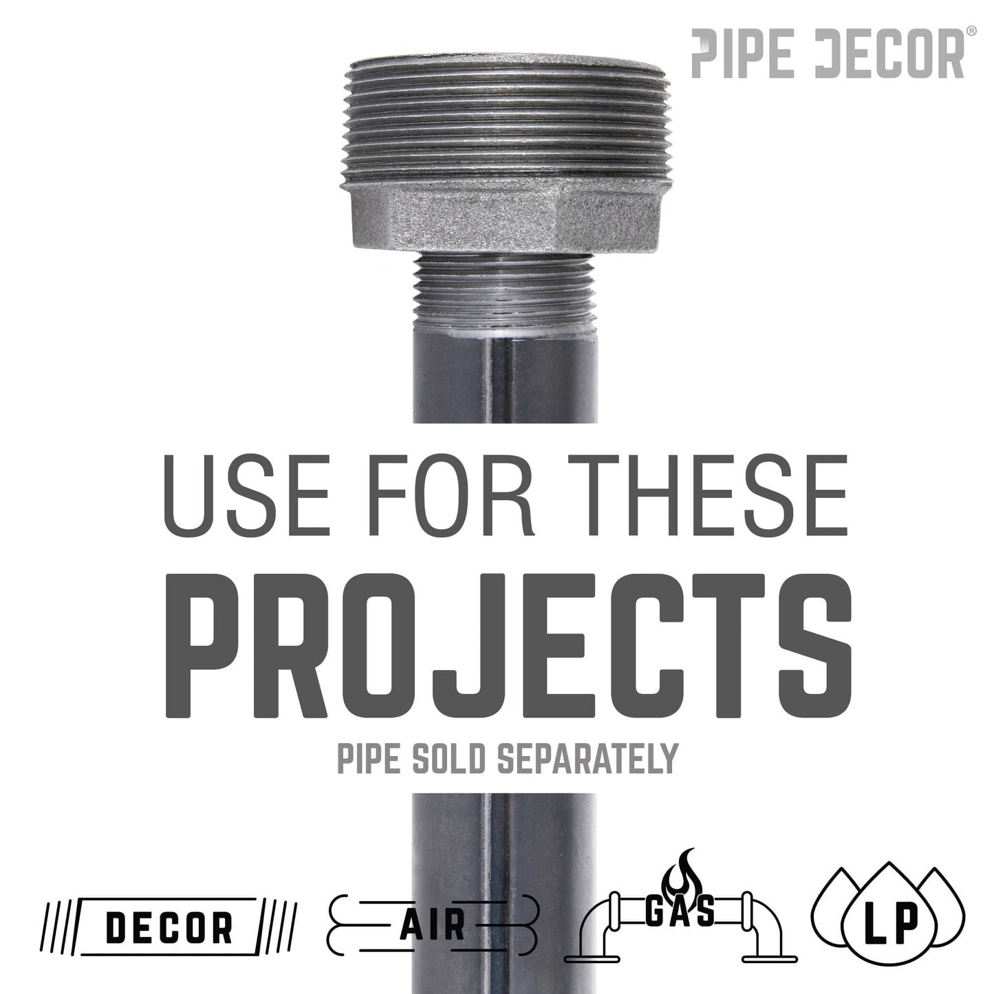 1/4 in. x 1/8 in. Black Bushing PIPE DECOR