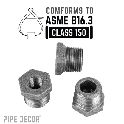 3/8 in. x 1/8 in. Black Bushing PIPE DECOR