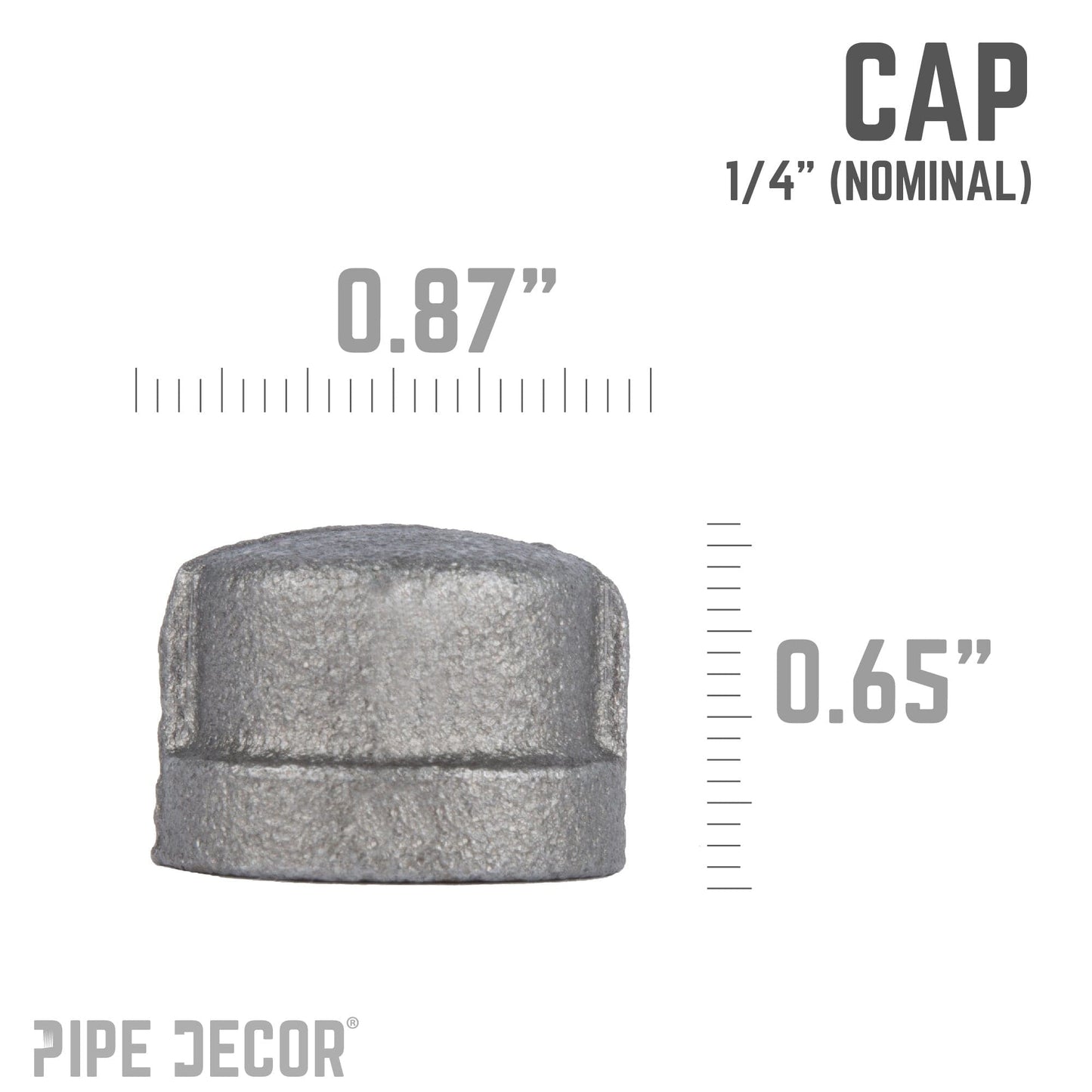 1/4 in. Black Cap PIPE DECOR