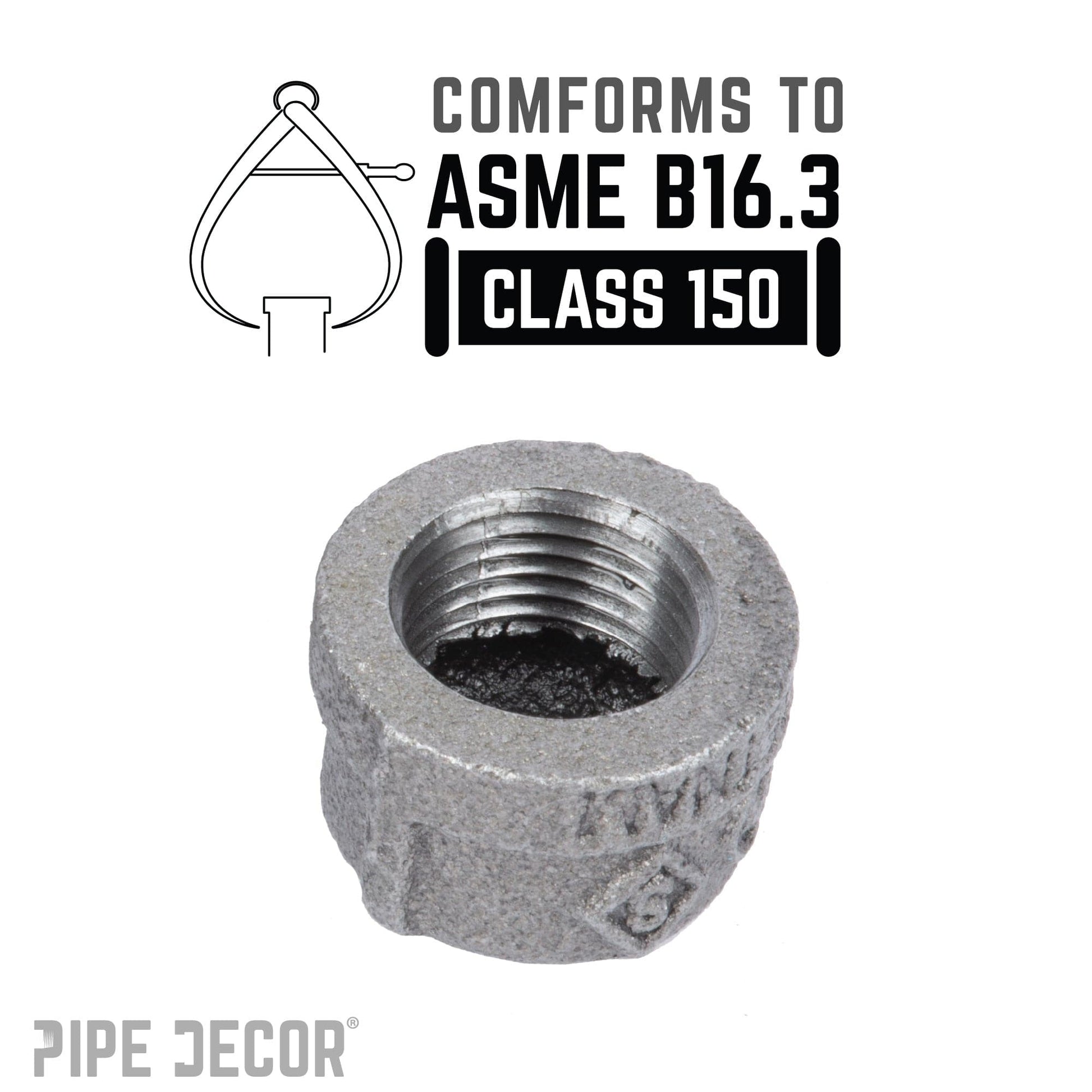 1/4 in. Black Cap PIPE DECOR