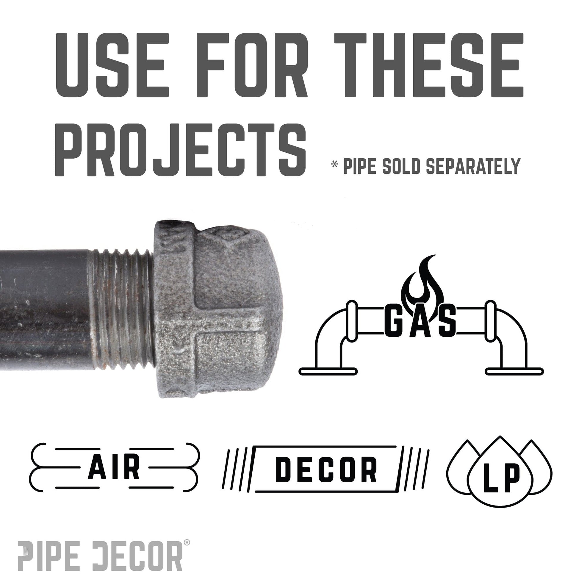 3/8 in. Black Cap PIPE DECOR